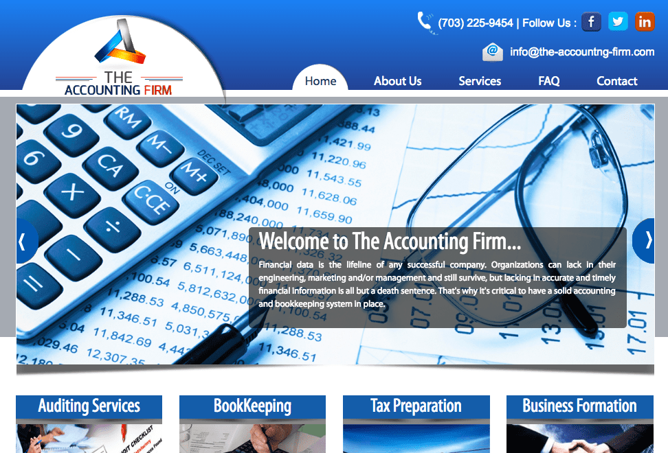 The Accounting Firm home page cliches