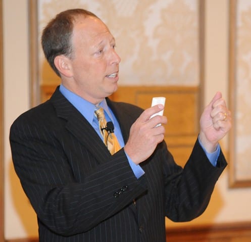 Ross Speaking at LAW in Philly 27 crop gesture