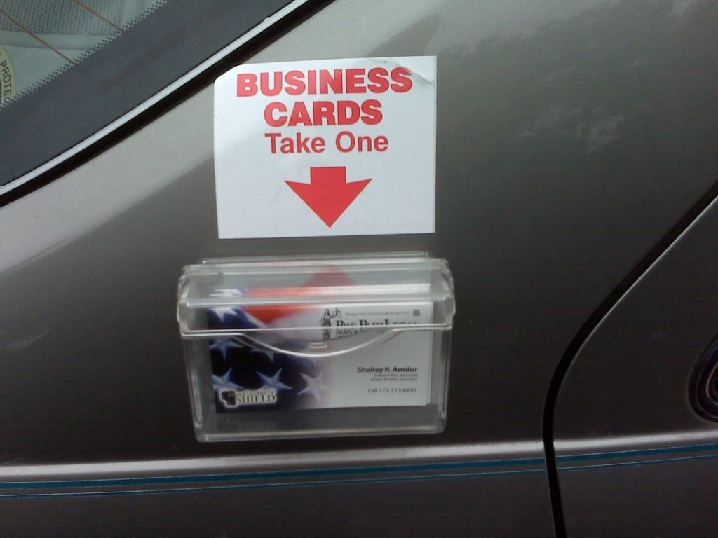 CAR magnetic sticker Prepaid Legal  Business card
