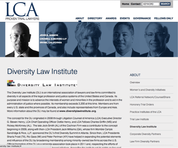LCA Diversity Law Institute page
