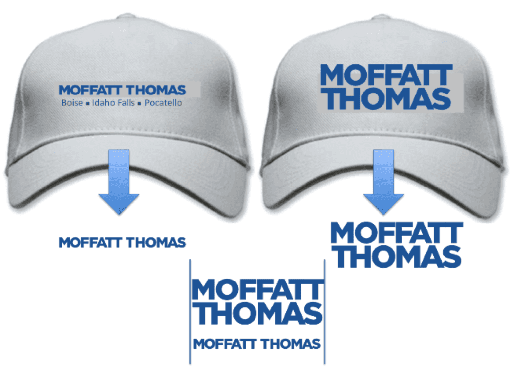 Moffatt logo options and hats copy