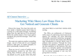 Of Counsel ROSS FISHMAN Q&A Marketing Whiz article (Page One)