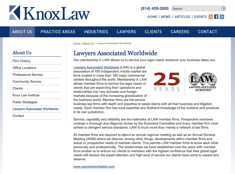 LAW Knox Lawyers Assoc page