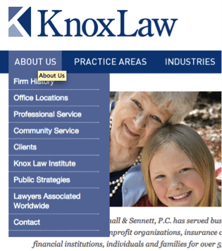 LAW Knox drop down menu