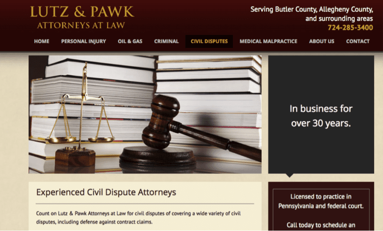 Homepage, Law Firm