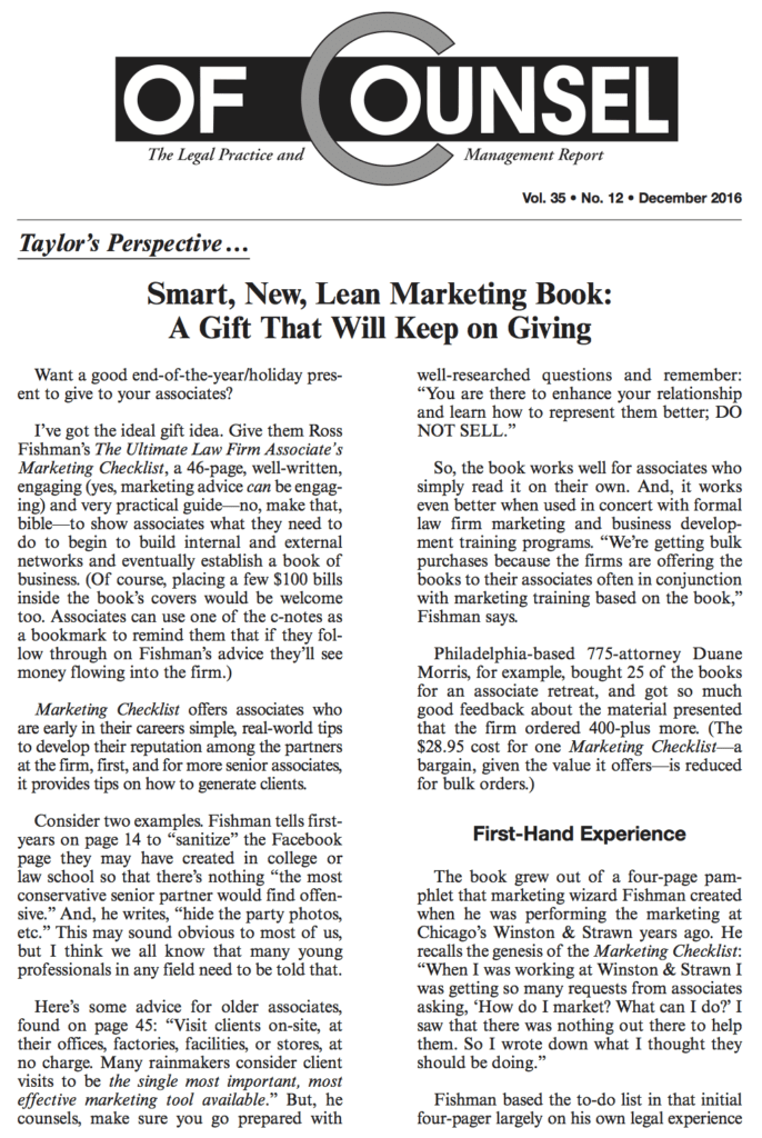 of-counsel-ross-fishman-ultimate-associate-marketing-checklist-review-tight-cover