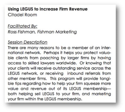 Ross Fishman - Using Legus International Law Firm Network to Increase Revenue