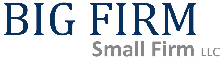 BIG FIRM Small Firm Merger sample logo