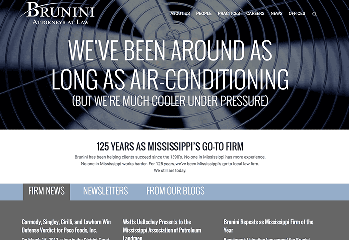 Image of Brunini's web site after design