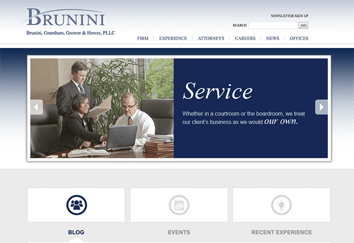 Image of Brunini's web site before design