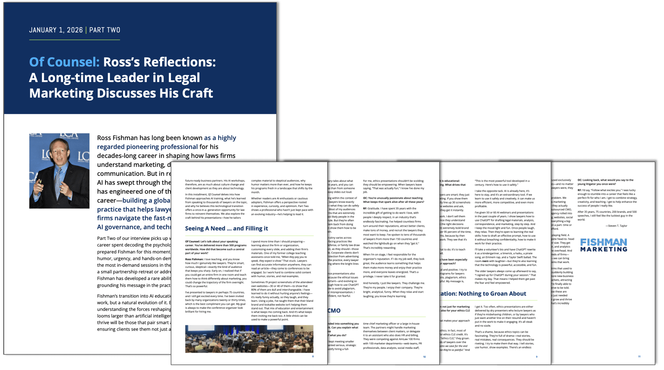 Ross Fishman profiled in “Of Counsel” magazine (PART 2 of 2)